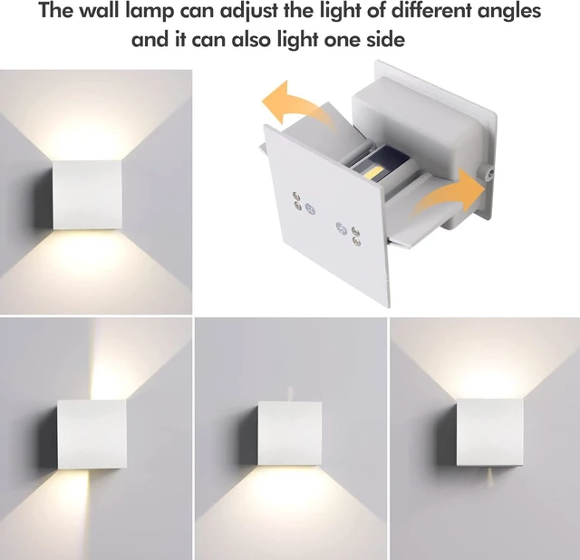Alt view image 3 of 7 - 12W 4Pack Outdoor Wall Lights Exterior/Interior,LED White Outdoor Wall Sconces Light Fixtures Modern,IP65 Waterproof Square Aluminum Wall Lamps, Up and Down Lights 4500K Natural Lights