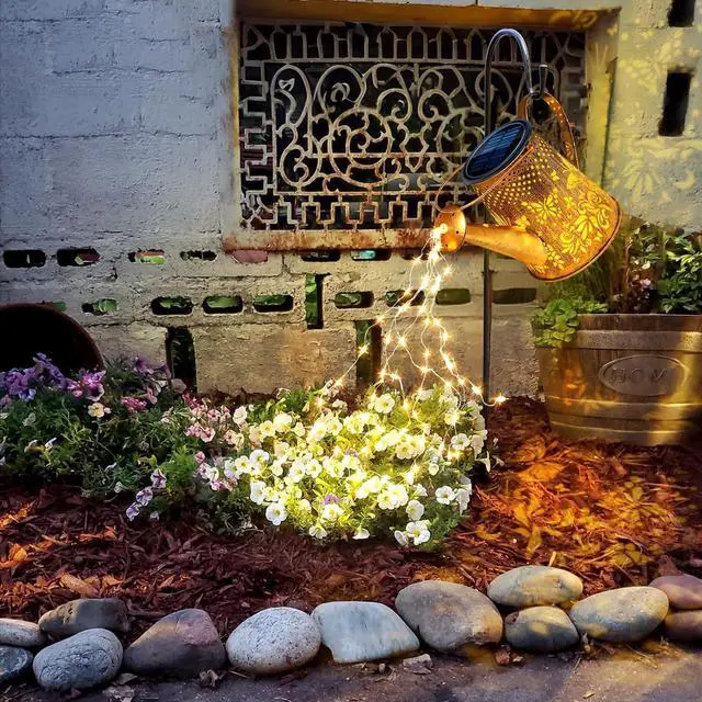 Main image of Anordsem Solar Lanterns Outdoor for Homeowners: Metal Butterfly Watering Can with Hook - Waterproof Hanging Art Decoration for Garden Patio - Gardening Birthday Gifts for Women Mom Grandma