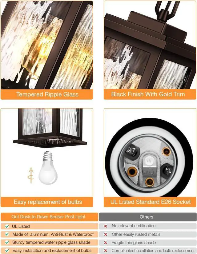 Alt view image 6 of 7 - VIANlS Oil Rubbed Bronze Outdoor Pendant Light, 1 Pack Outdoor Chandelier for Porch, Hanging Outside Lights Lantern with Adjustable Chain, Anti-Rust ORB Porch Lights Exterior Ceiling Fixtures