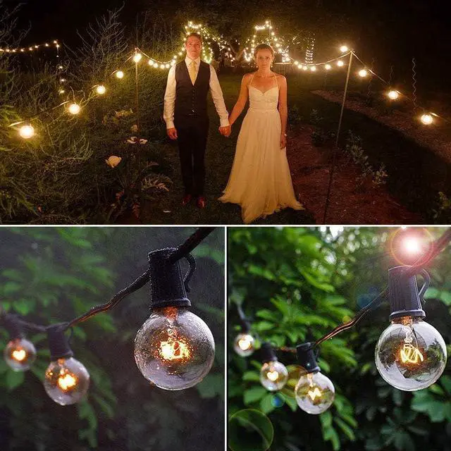 Alt view image 5 of 6 - Outdoor String Lights 75Ft G40 UL Listed 80 Edison Bulbs (5 Spare) Globe String Lights Outside Lights Waterproof for Patio Balcony Porch Bistro Cafe Indoor Hanging Lights Christmas Party Decor