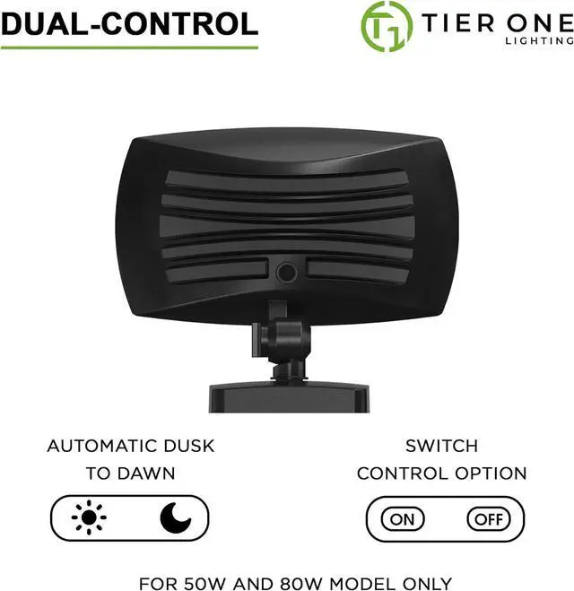 Alt view image 5 of 7 - LED Outdoor Flood Light with Dusk to Dawn Photocell 75W Outdoor Security Light for Gardens Yards UL Listed 4000k Residential Full Cutoff Wall Pack 180° Adjustable Knuckle 8400LM Dark Bronze 2 Pack