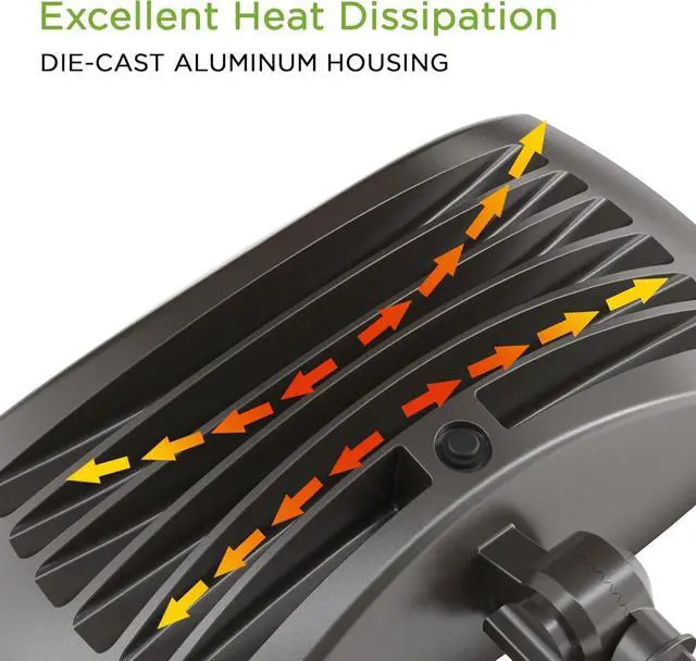 Alt view image 6 of 7 - LED Outdoor Flood Light with Dusk to Dawn Photocell 75W Outdoor Security Light for Gardens Yards UL Listed 4000k Residential Full Cutoff Wall Pack 180° Adjustable Knuckle 8400LM Dark Bronze 2 Pack