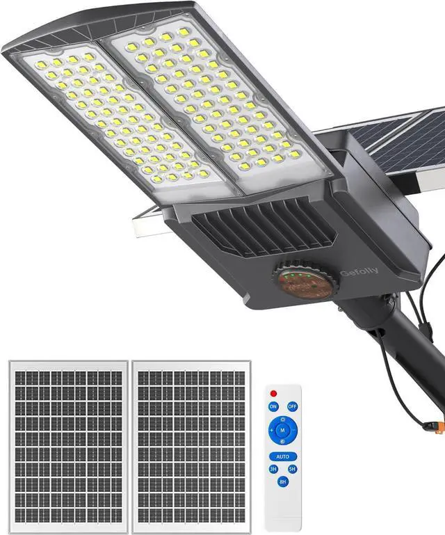 Main image of Gefolly SL-9500W Solar Street Light Outdoor 600000LM Commercial Parking Lot Lights Dusk to Dawn 6500K Flood Security Light IP67 Lamp with Motion Sensor for Basketball Court, Yard, Road