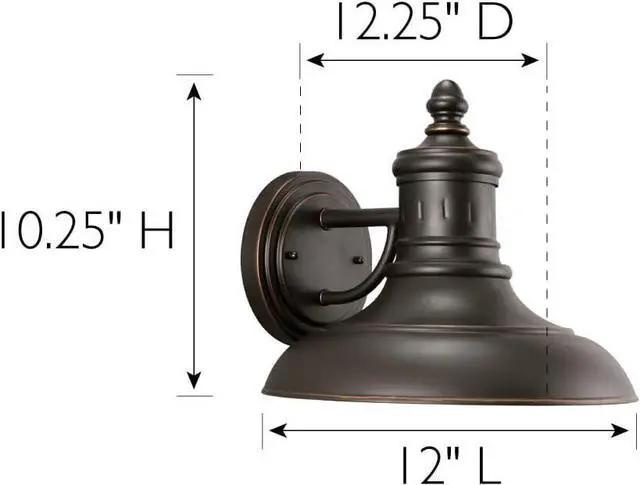 Alt view image 2 of 7 - Design House 516732 Monterey Industrial Modern 1-Light Indoor/Outdoor Wall Mount with Metal Shade for Porch Entryway Barn, Oil Rubbed Bronze