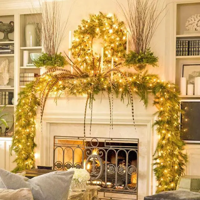 Alt view image 5 of 7 - JMEXSUSS Connectable Warm White Christmas Lights Indoor Outdoor, 91.5ft 250 LED Christmas String Lights, 8 Modes Twinkle Fairy String Light Plug in for Tree Party Decoration