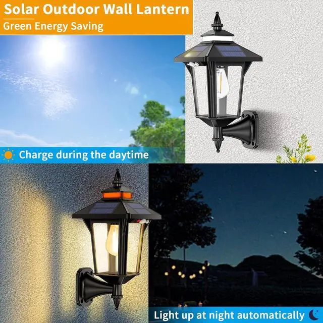 Alt view image 5 of 7 - Aqonsie Solar Porch Lights Outdoor with 3 Lighting Modes & Motion Sensing, Elegant Solar Barn Lights Outdoor Waterproof Solar Wall Sconce Lights, Solar Lanterns for Barn Shed Yard Garage Chicken Coop