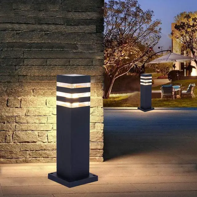 Main image of Pathway Lights Post Lights IP55 Waterproof Outdoor Lamp Post Lawn Light Floor Lamp E26 Lampholder Hardwired Suitable for 12V / 24V / 120V Voltage16in, Black