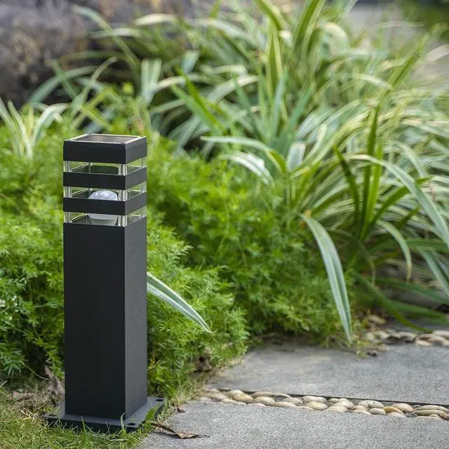 Alt view image 6 of 7 - Pathway Lights Post Lights IP55 Waterproof Outdoor Lamp Post Lawn Light Floor Lamp E26 Lampholder Hardwired Suitable for 12V / 24V / 120V Voltage16in, Black