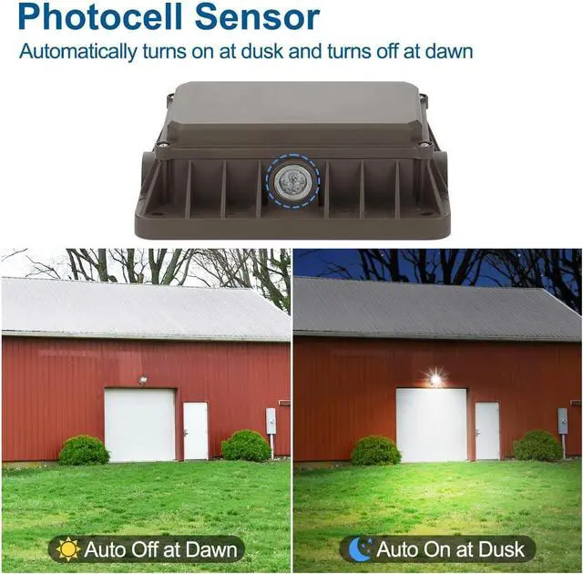 Alt view image 3 of 7 - DAKASON 50W LED Flood Light Outdoor, Dusk-to-Dawn Photocell 180° Adjustable Knuckle, 6500LM 5000K Replaces 150-200W HPS/MH, IP65 Waterproof Outdoor Security Lighting Fixture, 100-277Vac, ETL Listed