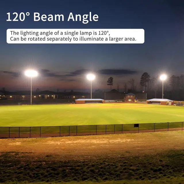 Alt view image 2 of 7 - 800W LED Flood Light Outdoor, 80000lm 6000K Daylight White IP66 Waterproof, Commercial Parking Lot Light,4 Heads for Street Stadium House Floodlight Bright Security Lights for Outdoor Area