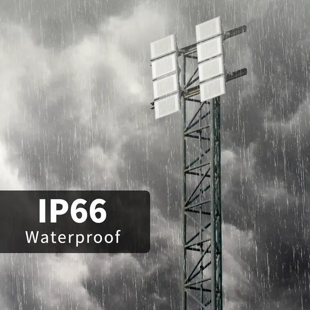 Alt view image 4 of 7 - 800W LED Flood Light Outdoor, 80000lm 6000K Daylight White IP66 Waterproof, Commercial Parking Lot Light,4 Heads for Street Stadium House Floodlight Bright Security Lights for Outdoor Area