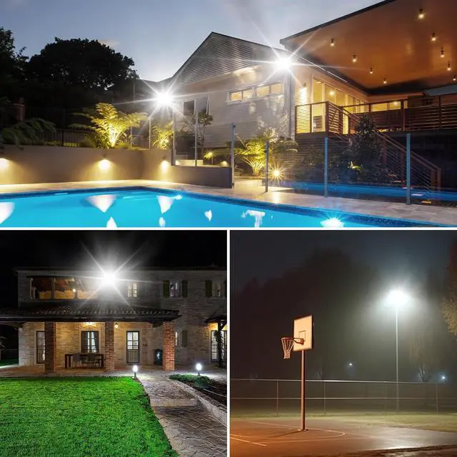 Alt view image 6 of 7 - 800W LED Flood Light Outdoor, 80000lm 6000K Daylight White IP66 Waterproof, Commercial Parking Lot Light,4 Heads for Street Stadium House Floodlight Bright Security Lights for Outdoor Area