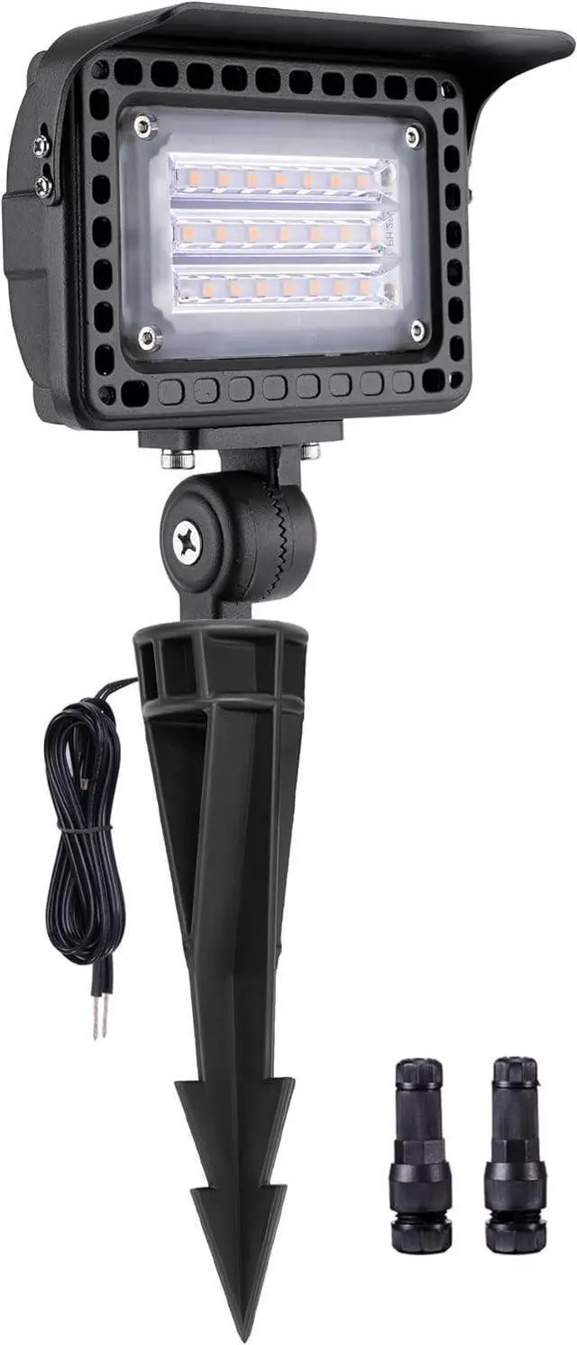 Main image of Low Voltage LED Flood Light - 7W Landscape Wall Wash Light, 12V Outdoor IP65 Waterproof Angle Adjustable, Warm White Wide Beam Hardwired Aluminum Brown for Garden Yard Patio House