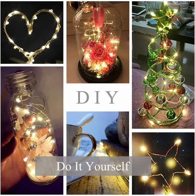 Alt view image 4 of 7 - 2 Pack 220 LED Firefly Bunch Lights Battery Operated, 8 Flashing Modes Waterproof Copper Wire Waterfall Lights, Remote Controlled Timer and Hooks, Fairy Lights for Indoor Outdoor Decor (Warm White)