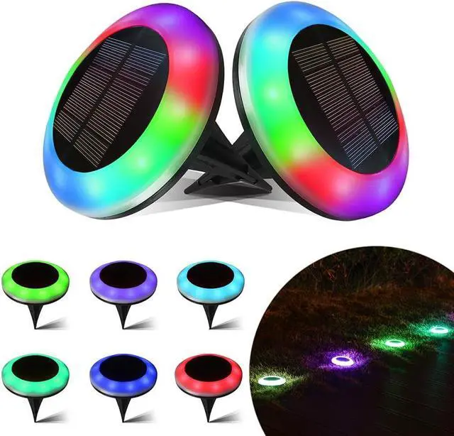 Main image of 8 Pack 20 Lumens Colorized Solar Ground Lights,Solar Pool Lights with Mutiple Color Functions for Pool Area, Pathway, Patio, Yard, Path, Lawn and Garden