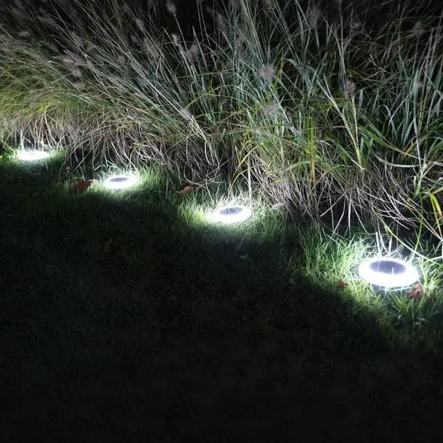 Alt view image 3 of 6 - 8 Pack 20 Lumens Colorized Solar Ground Lights,Solar Pool Lights with Mutiple Color Functions for Pool Area, Pathway, Patio, Yard, Path, Lawn and Garden