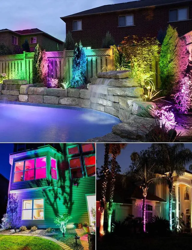 Alt view image 7 of 7 - SUNVIE 24 Pack Halloween RGBW Low Voltage Landscape Lights 12W LED Color Changing Landscape Lighting with Remote Control and Wire Connectors, AC/DC 12V-24V Waterproof Outdoor Spotlight for Yard Garden
