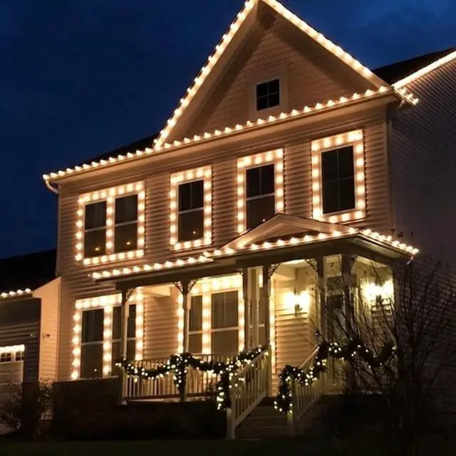 Alt view image 7 of 7 - TW SHINE C9 Christmas Lights, 100 LED 66 FT Christmas String Lights Outdoor with 8 Modes Timer Waterproof Connectable for Indoor Yard Xmas Tree House Decorations (Warm White)