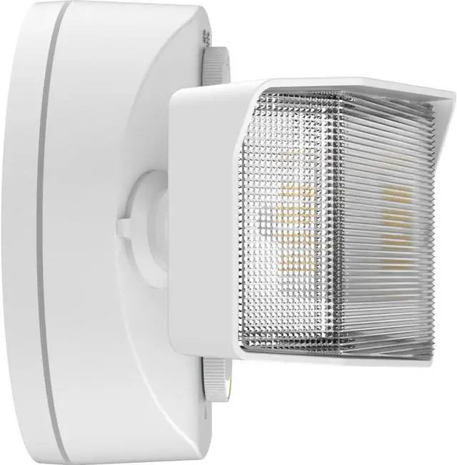 Alt view image 7 of 7 - Lithonia Lighting HGX LED 2SH ALO SWW2 120 PE WH M2 HomeGuard LED Outdoor Security Floodlight, Adjustable Light Output, Switchable CCT, Photocell, 2-Lights, White