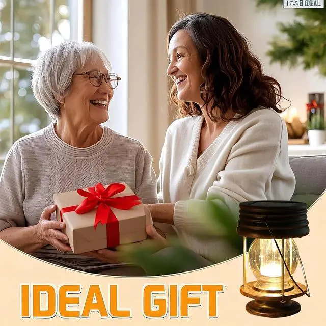 Alt view image 7 of 7 - Solar Lanterns Outdoor - 2 Pack Hanging Solar Lights for Outside, Waterproof Outdoor Garden Lanterns Lamp Vintage Design for Landscape Yard Pathway Beach Pavilion Table Decoration (Warm Lights)