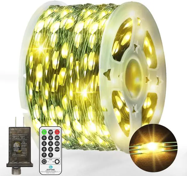 Main image of 400 LED Fairy Lights 131 FT Green Wire LED String Lights 8 Modes Timer Twinkle Fairy Lights Plug in Waterproof for Xmas Yard Tree Patio Wedding Holiday Party DIY Decorations(Warm White)