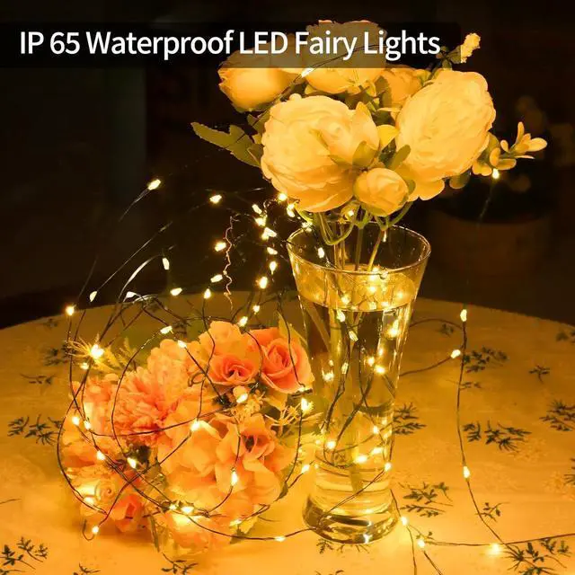 Alt view image 4 of 5 - 400 LED Fairy Lights 131 FT Green Wire LED String Lights 8 Modes Timer Twinkle Fairy Lights Plug in Waterproof for Xmas Yard Tree Patio Wedding Holiday Party DIY Decorations(Warm White)