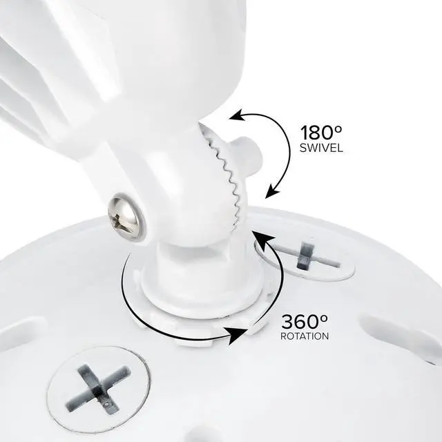 Alt view image 7 of 7 - Maxxima LED Outdoor Flood Wall Light, Exterior Security Light w/Adjustable Head, 950 Lumens, 3000K Warm White, White (2 Pack)