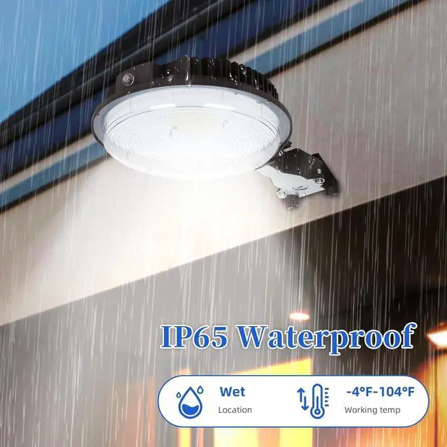 Alt view image 6 of 7 - 70W LED Barn Light,Dusk to Dawn Outdoor Lighting with Photocell and Mount arm, 5000K Daylight 10500LM,IP65 Waterproof Adjustable Angle Outdoor Flood Light for Yard Garage Securtity Area