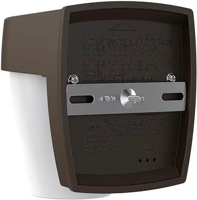 Alt view image 5 of 5 - Lithonia Lighting LED Wall Pack Outdoor Light Fixture, Wall Sconce for Doorways and Garages, 3-in-1 Switchable White Light, 3 Diffuser Options, Dusk to Dawn Photocell, 120V, Bronze