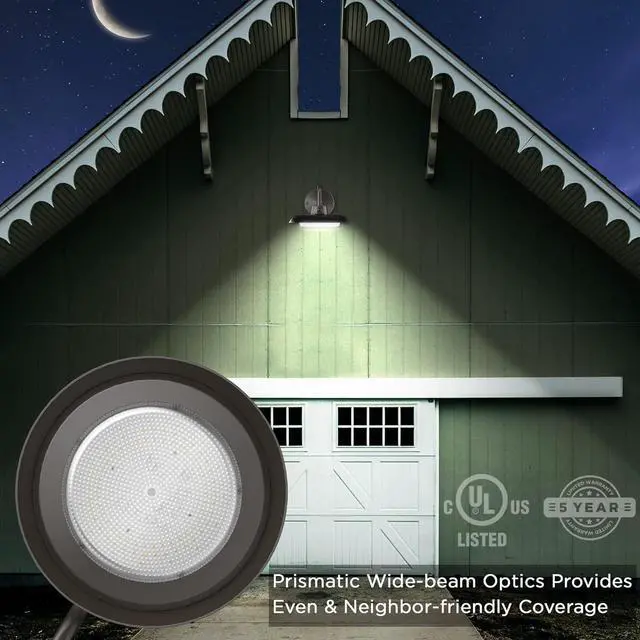 Alt view image 5 of 7 - 35W LED Gooseneck Barn Light 8 Inch Outdoor Farmhouse Wall Light with Dusk to Dawn Photocell Pole/Wall Mounted Area Light for Barn Garage Yard Warehouse 120VAC 4000K 3100LM UL Listed IP65 Dark Bronze