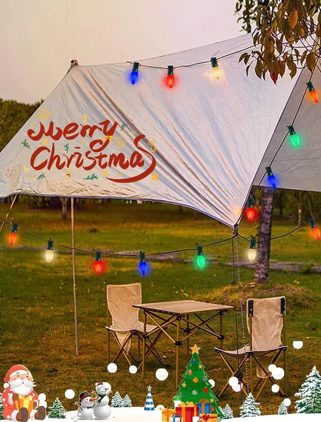 Alt view image 7 of 7 - C9 LED Christmas Lights Outdoor 25Ft Outdoor Christmas Decorations String Light Waterproof with 26 C9 LED Multicolor Bulbs, Hanging Vintage Christmas Lights for Patio Roofline Garden Holiday Party