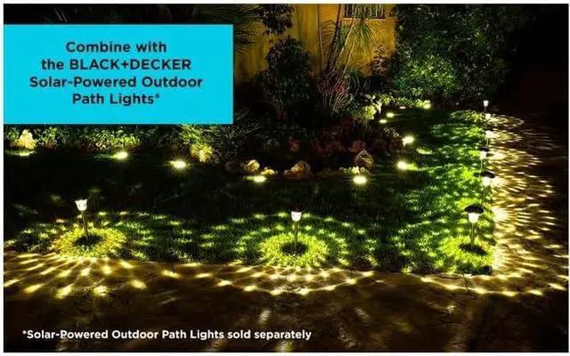 Alt view image 5 of 6 - BLACK+DECKER Solar-Powered Outdoor Disk Light - 8 Pack (BDSLDK8P)