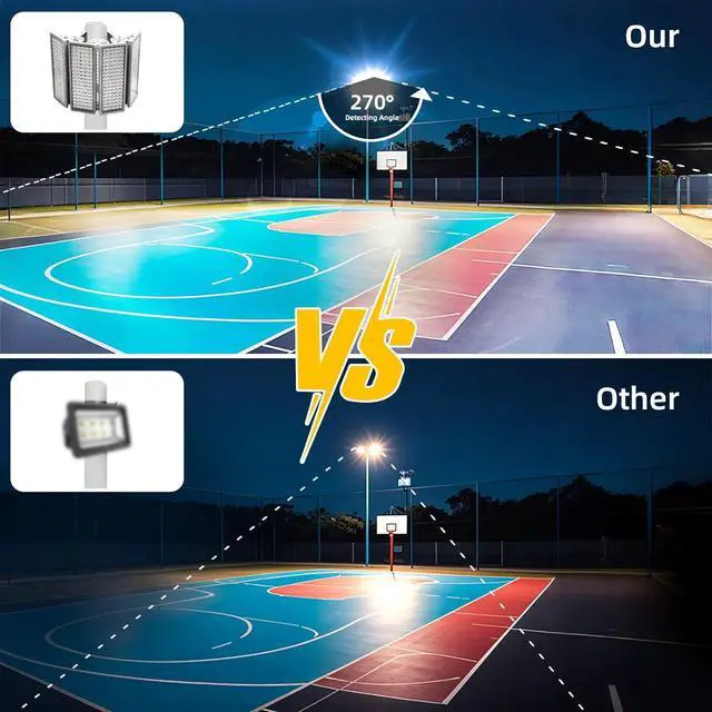 Alt view image 5 of 7 - Kekeou Stadium Lights Outdoor LED Flood Light 56000LM 6500K 400W Arena Field Lights IP67 Waterproof Parking Lot Light Adjustable Lighting Angle for Court