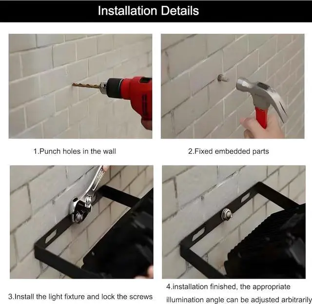 Alt view image 3 of 7 - 2Pack LED Flood Light Outdoor,150W LED Work Light 15500lmwith 6FT US Plug,IP66 Waterproof Exterior Security Lights,6000K Daylight White Outside Floodlights Slim Design for Playground Yard