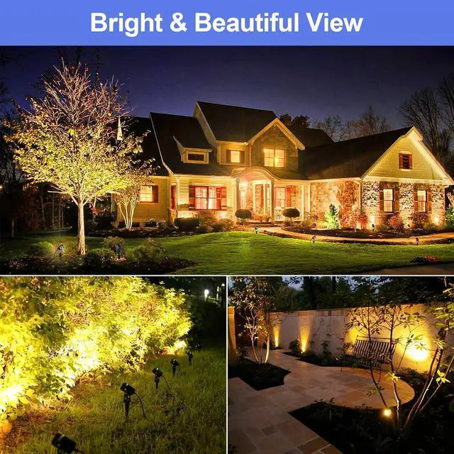 Alt view image 5 of 7 - Landscape Lighting, 3W 12V Extendable Low Voltage 6 in 1 Landscape Lights with Transformer IP65 Waterproof 1800 Lumen Outdoor Spotlight for Garden Walls Trees Flag Pathway, Warm White
