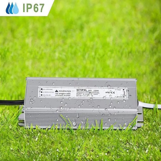 Alt view image 7 of 7 - LED Driver 100 Watts 24V DC Low Voltage Transformer Waterproof IP67 LED Power Supply, Adapter with 3-Prong Plug 3.3 Feet Cable for Any 24V DC led Lights, Computer Project, Outdoor Light