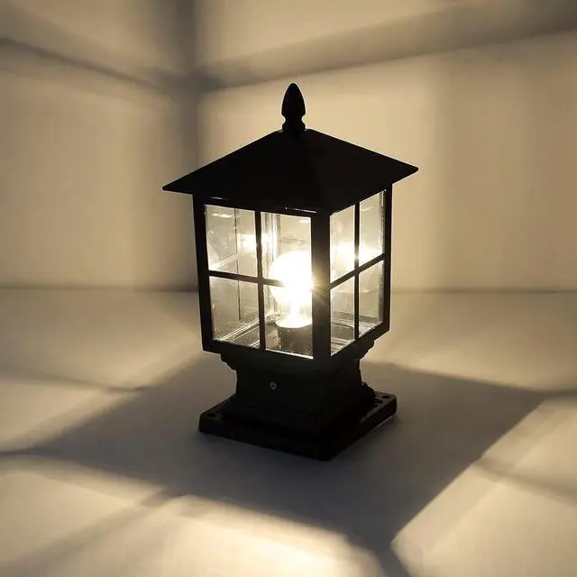 Alt view image 6 of 7 - SLAWA Outdoor Post Light Fixture, Modern Outdoor Column Lights IP54 Waterproof Aluminum Pillar Lights Outdoor Lighting for Yard Garden Patio Path, with Clear Glass Shade