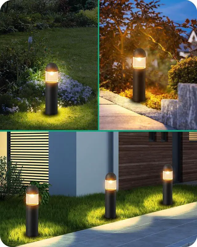 Alt view image 6 of 7 - EDISHINE Low Voltage Landscape Lighting, 12V 3W 3000K Warm White, Electric Outdoor Bollard Lights with Connectors, Waterproof LED Pathway Driveway Walkway Lights Wired for Yard Garden