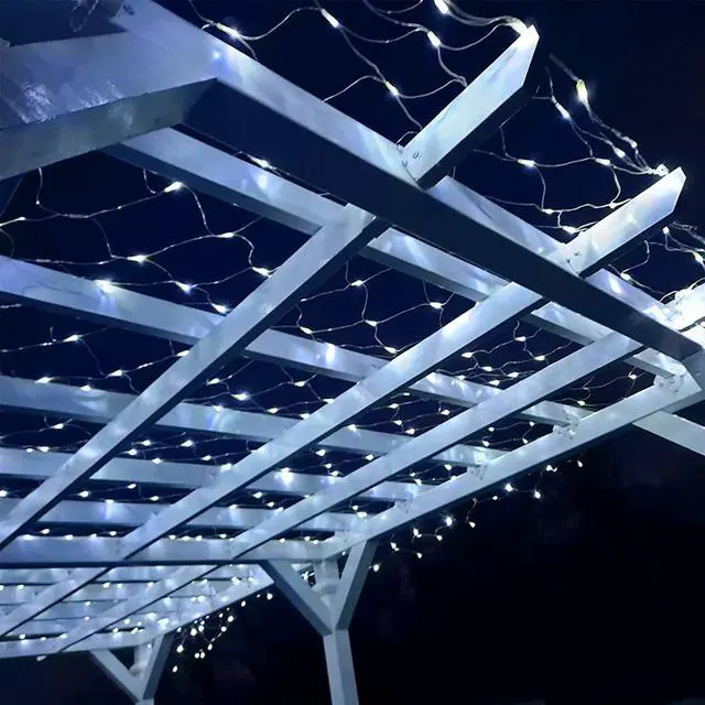 Alt view image 5 of 6 - WATERGLIDE Outdoor Christmas Net Lights, 12FT x 5FT 360 LED Mesh String Light with 8 Lighting Modes, Connectable Waterproof Lights for Garden Tree Bushes, Holiday Wedding Party Decorations, White