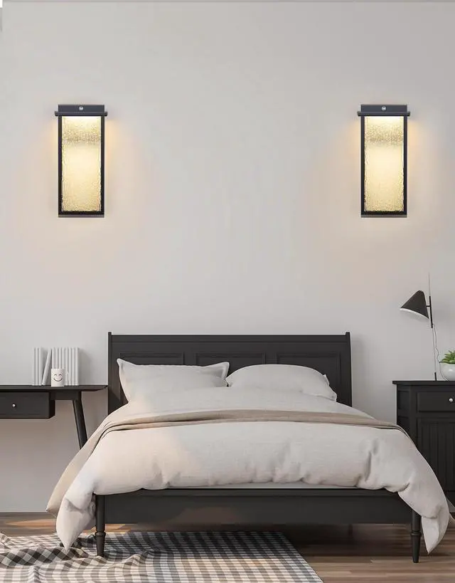 Alt view image 6 of 7 - PARTPHONER Outdoor Light Fixture Wall Light, Dusk to Dawn Outdoor Lighting Anti-Rust Wall Lantern Outside Wall Sconce, Integrated LED Porch Light for Garage Patio Doorway