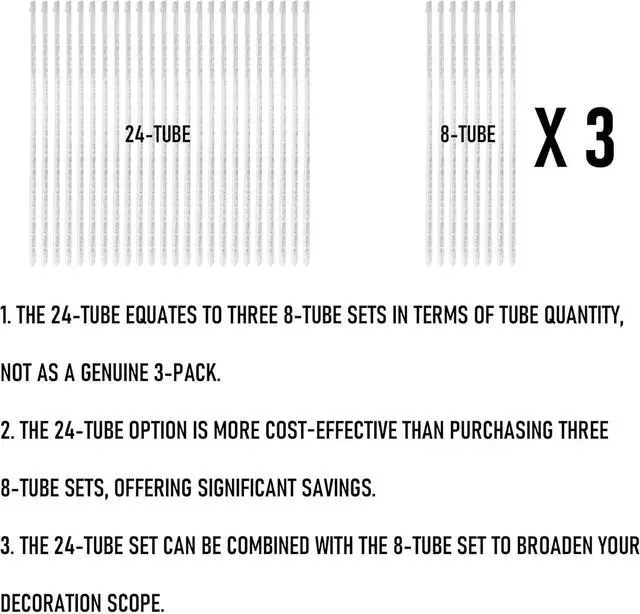 Alt view image 4 of 7 - TW SHINE Christmas Meteor Shower Lights Outdoor, 864 LED 12" 24 Tubes Waterproof Snow Falling Rain Icicle Xmas Lights Decorations, White