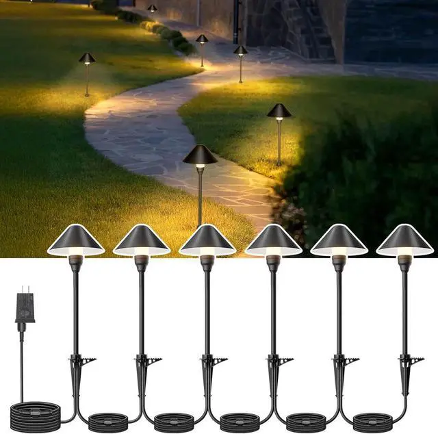 Main image of Low Voltage Pathway Lights with Timer, 4H/6H/8H Auto On/Off Low Voltage Landscape Lighting 3000K Waterproof Landscape Path Lights for Flower Bed Backyard Walkway Driveway, Set of 6