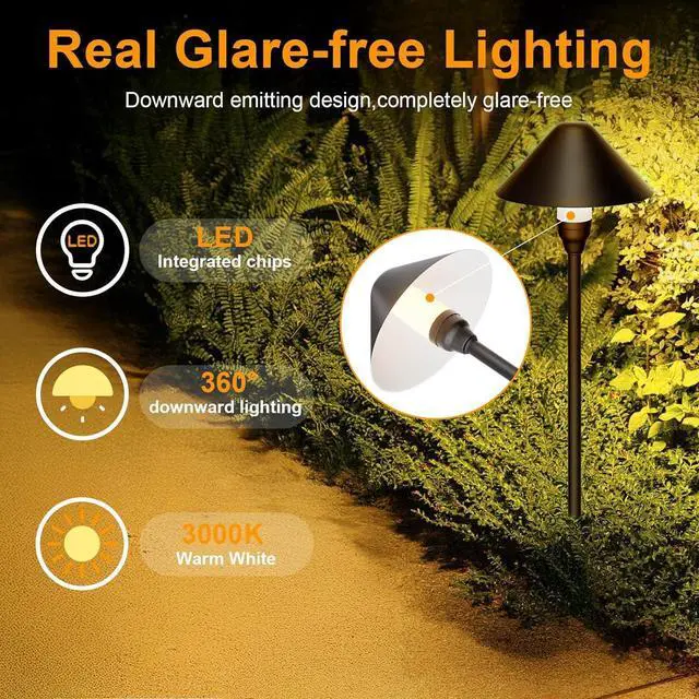 Alt view image 5 of 7 - Low Voltage Pathway Lights with Timer, 4H/6H/8H Auto On/Off Low Voltage Landscape Lighting 3000K Waterproof Landscape Path Lights for Flower Bed Backyard Walkway Driveway, Set of 6