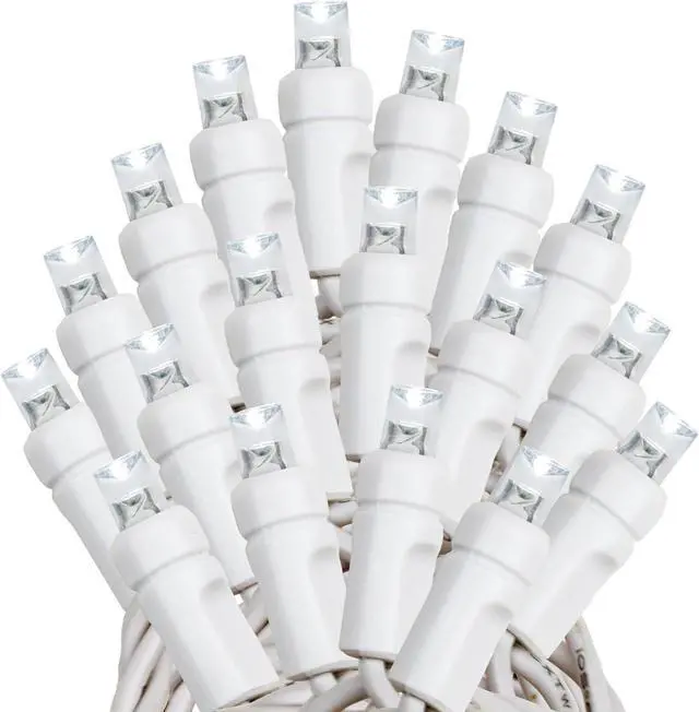 Alt view image 4 of 7 - Novelty Lights 25 Feet 50 Light Pure White LED Christmas Lights White Wire, Connectable Mini String, Indoor/Outdoor, Commercial Grade, UL Listed