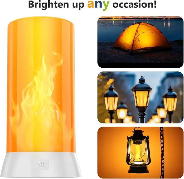 Main image of DI MORE 2PCS LED Flame Light, USB Rechargeable Flame Lamp with Remote & Timer, Waterproof Dimmable Flameless Candles Light for Home Party Garden Camping Halloween Christmas Decoration