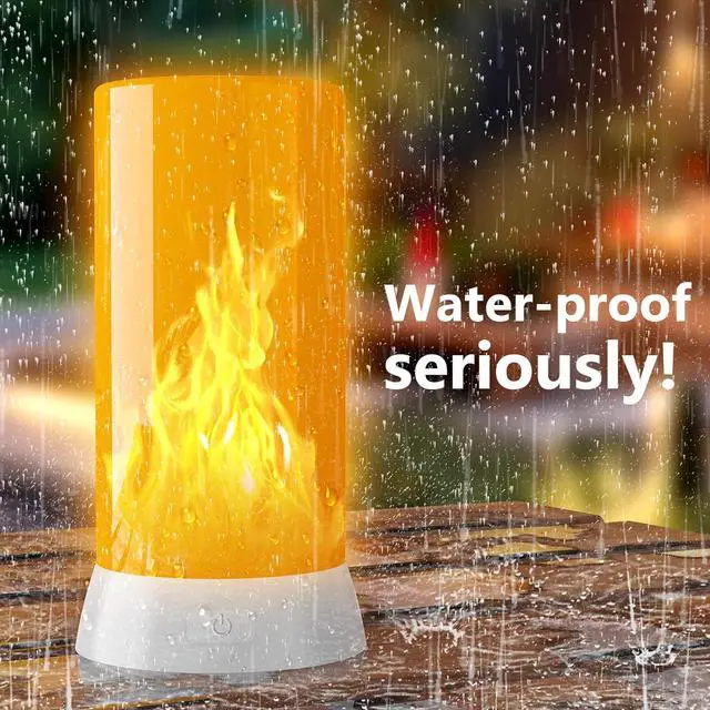 Alt view image 2 of 4 - DI MORE 2PCS LED Flame Light, USB Rechargeable Flame Lamp with Remote & Timer, Waterproof Dimmable Flameless Candles Light for Home Party Garden Camping Halloween Christmas Decoration