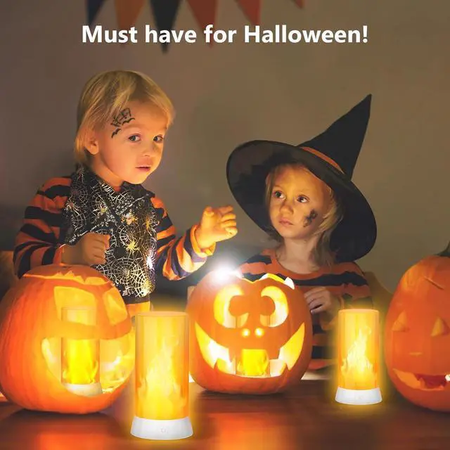 Alt view image 3 of 4 - DI MORE 2PCS LED Flame Light, USB Rechargeable Flame Lamp with Remote & Timer, Waterproof Dimmable Flameless Candles Light for Home Party Garden Camping Halloween Christmas Decoration