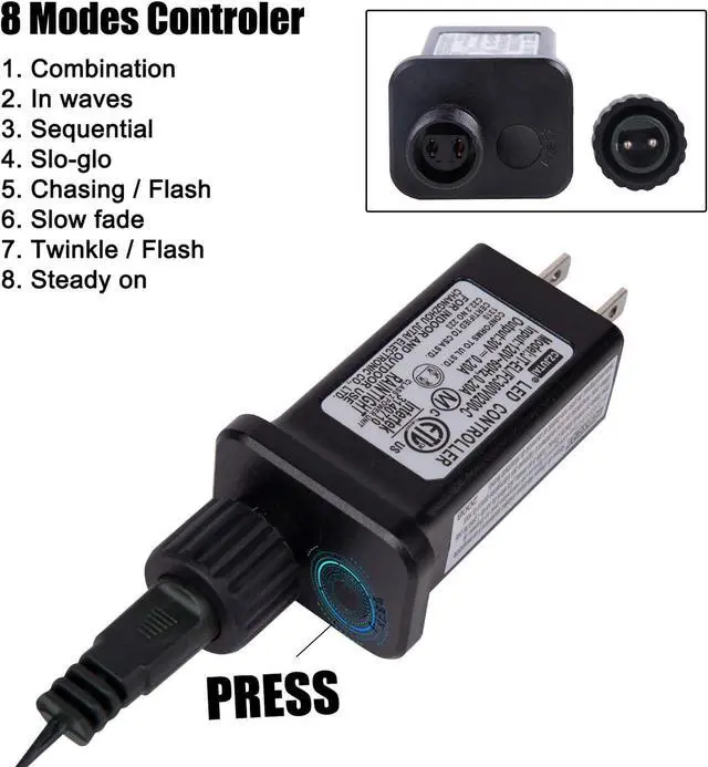 Alt view image 5 of 7 - LED Christmas Mini Lights, 75 Feet 200 LED Clear Bulbs String Lights with 8 Light Modes, Connectable Fairy Lights Plug in for Outdoor Xmas Trees Garland Wreath Holiday Decorations, Warm White