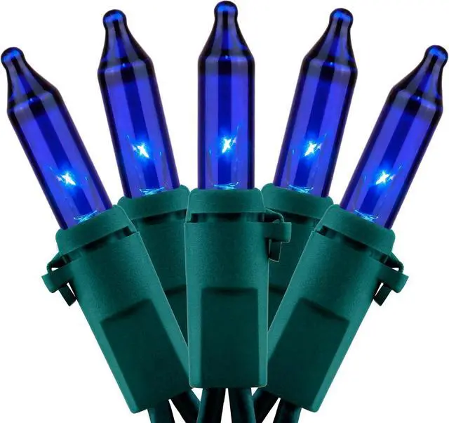 Main image of YULETIME 200 Blue Christmas Lights, Pack of 2 Sets 33 ft 100 Count UL Certified String Lights (Blue)