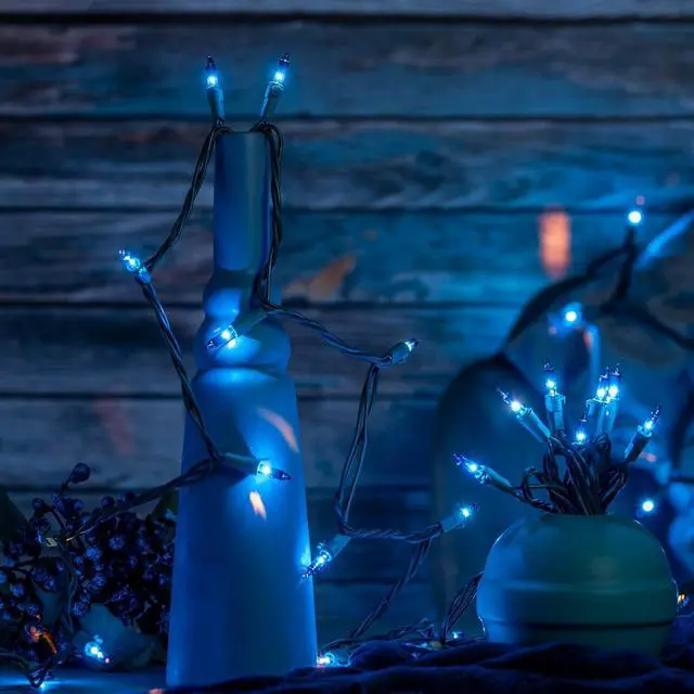 Alt view image 2 of 7 - YULETIME 200 Blue Christmas Lights, Pack of 2 Sets 33 ft 100 Count UL Certified String Lights (Blue)